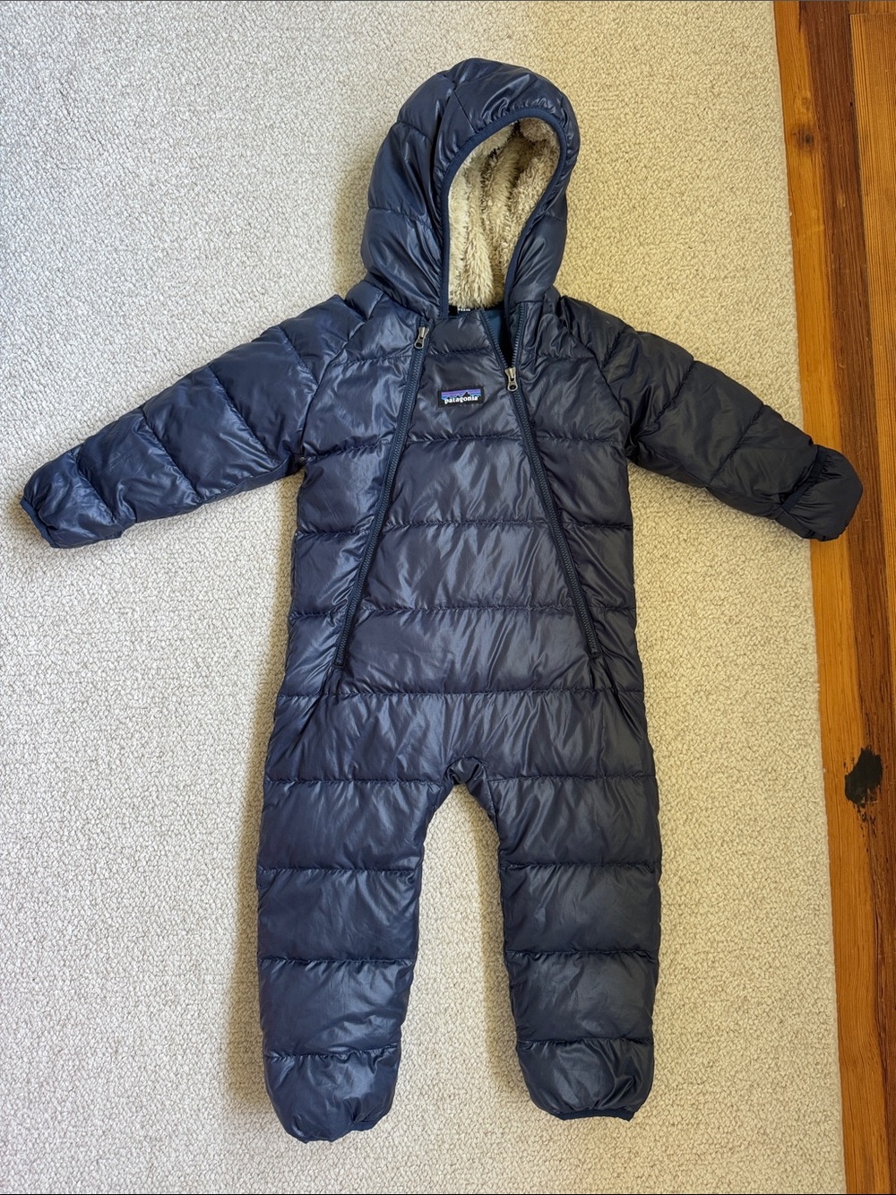 Patagonia Infant Hi-Loft Down Sweater™ Bunting Navy Blue 12-18 mon